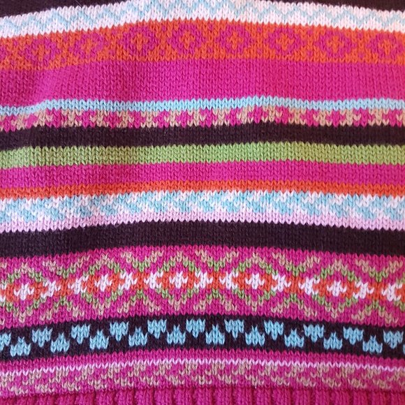 BABY GAP Fair Isle Sweater Infant 0-3M Pink Striped Hoodie Jacket Coat Cardigan - Picture 6 of 10
